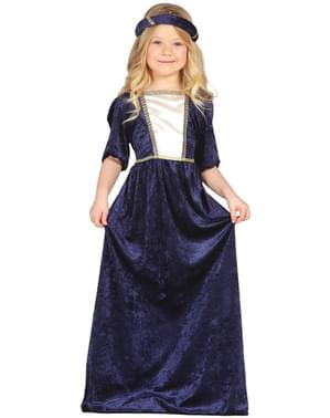 Costume da Dama Medievale blu per bambina