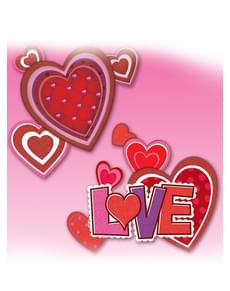 Electrostatic Hearts Window Decoration