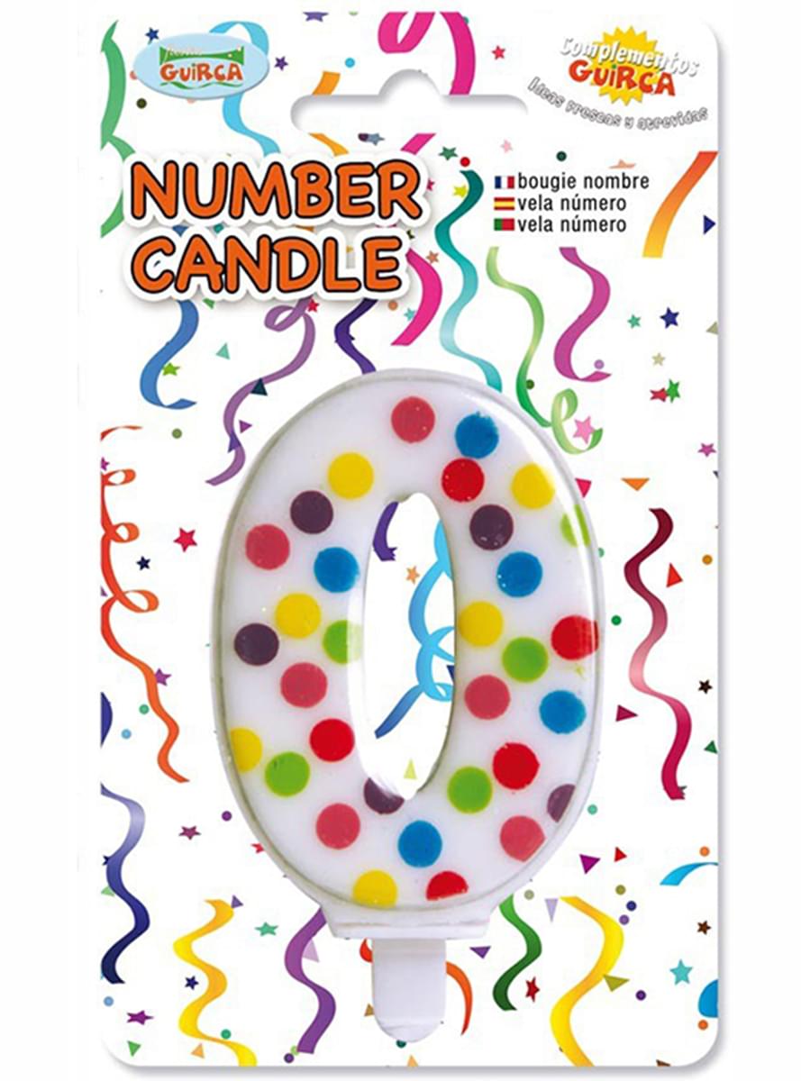 Birthday candle confetti Number 0