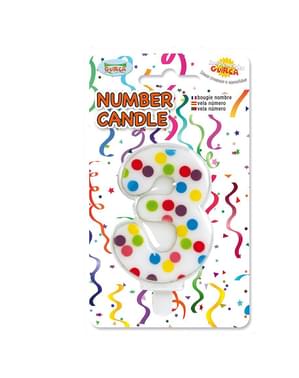 Születésnapi gyertya konfetti száma 3