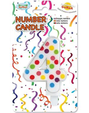 No. 4 Confetti Birthday Candle