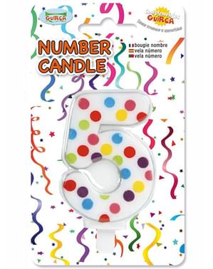 Születésnapi gyertya konfetti száma 5
