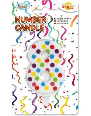 No. 8 Confetti Birthday Candle