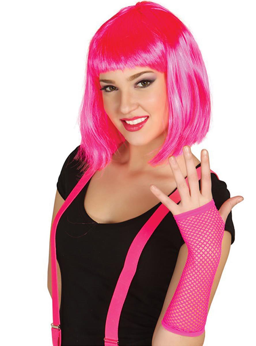 Neon Fuchsia Fishnet Glove
