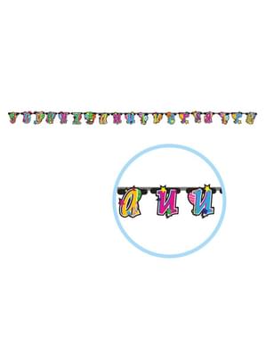Garland Joyeux Anniversaire csillagok