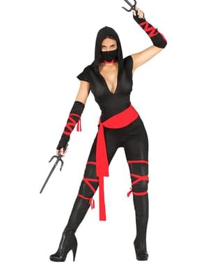 Disfraz de ninja negro para mujer