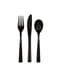 18 couverts en plastique noirs