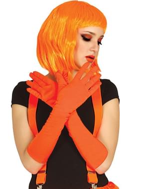 Довгі помаранчеві рукавички