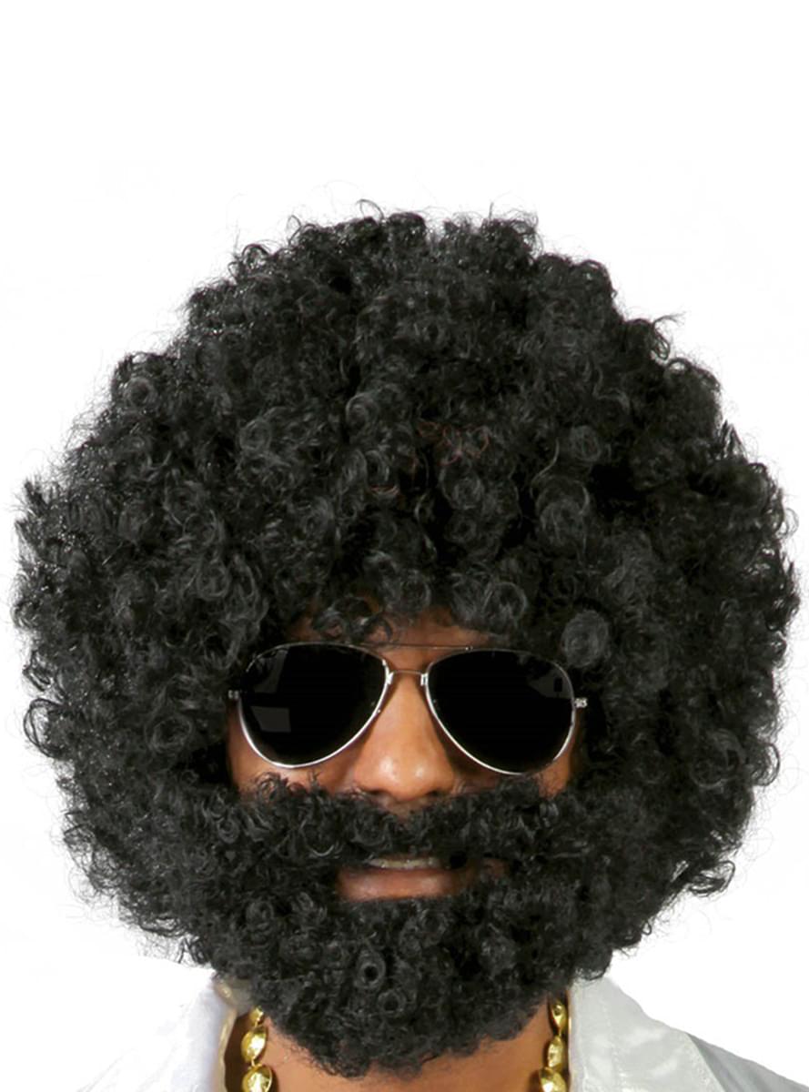 Peruca afro com barba