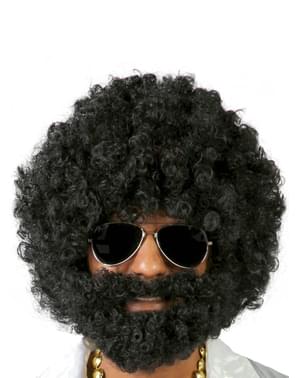 Afro pruik met baard