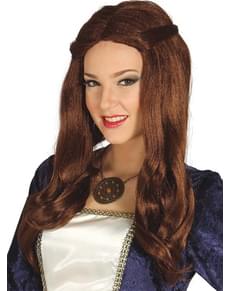 Womens Brown Medieval Wig