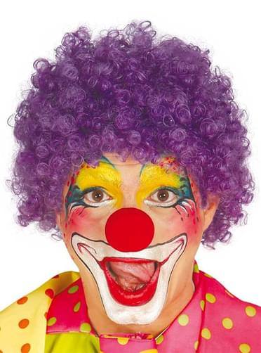 Peruca de palhaço lilás para homem