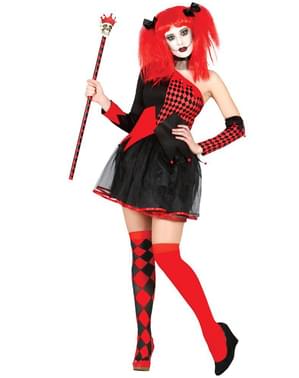 Costume da regina arlecchina oscura da donna