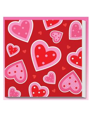 Set napkins with hearts Valentine