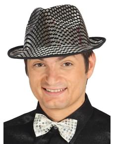 Chapéu de gângster prateado