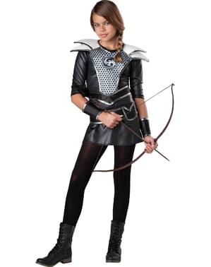 Bir genç için Katniss avcı kostümü