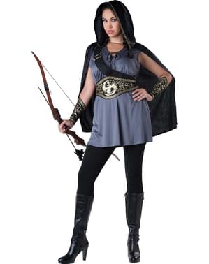 Bir kadın için büyük Katniss avcı kostümü