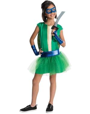 Kostum mewah Leonardo Ninja Turtles untuk seorang gadis