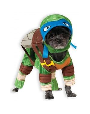 Kostum Leonardo Ninja Turtles untuk seekor anjing
