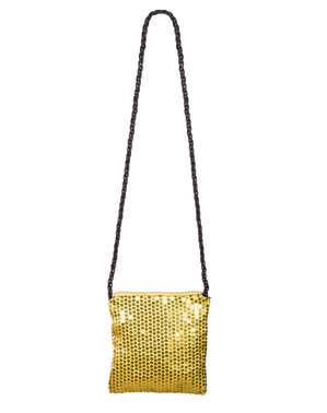 女性用ゴールドスパンコールバッグ