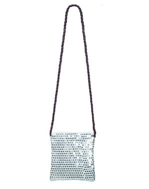 Bolso con lentejuelas plateadas para mujer