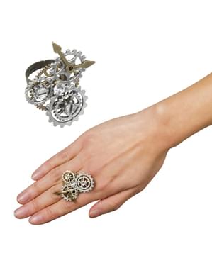 Anel Steampunk com rodas dentadas