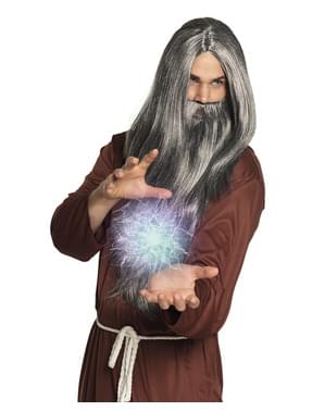 Perruque magicien avec barbe homme