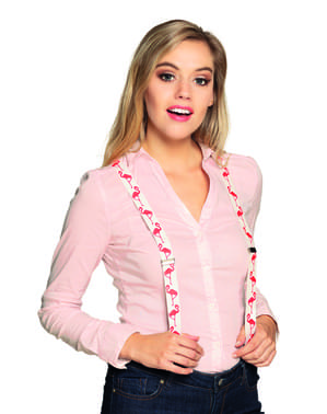 Flamingo suspenders for women