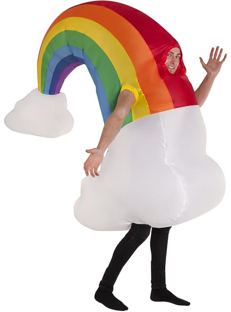Maskeraddräkt regnbåge uppblåsbar för vuxen