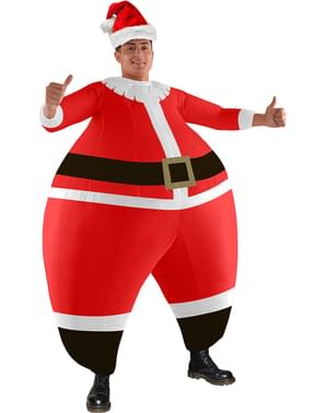 Kostum Santa Claus tiup merah untuk orang dewasa