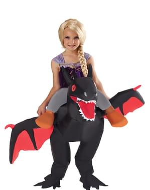 बच्चों के लिए Inflatable ब्लैक ड्रैगन पोशाक