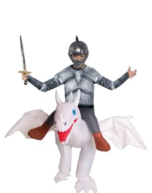 Costume da drago bianco gonfiabile per bambino
