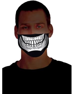 Meia máscara de esqueleto luminoso para adulto