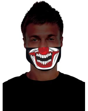 Oplichtend killer clown half masker voor volwassenen