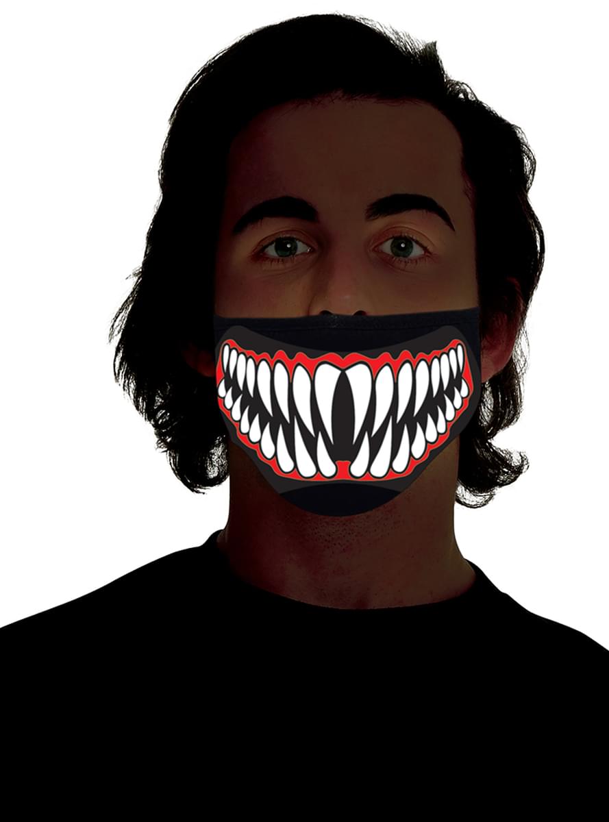 Skarpe tænder lysende halv maske til voksne