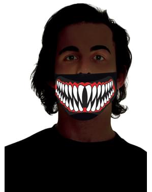 Leuchtende Halbmaske mit spitzen Zähnen für Erwachsene