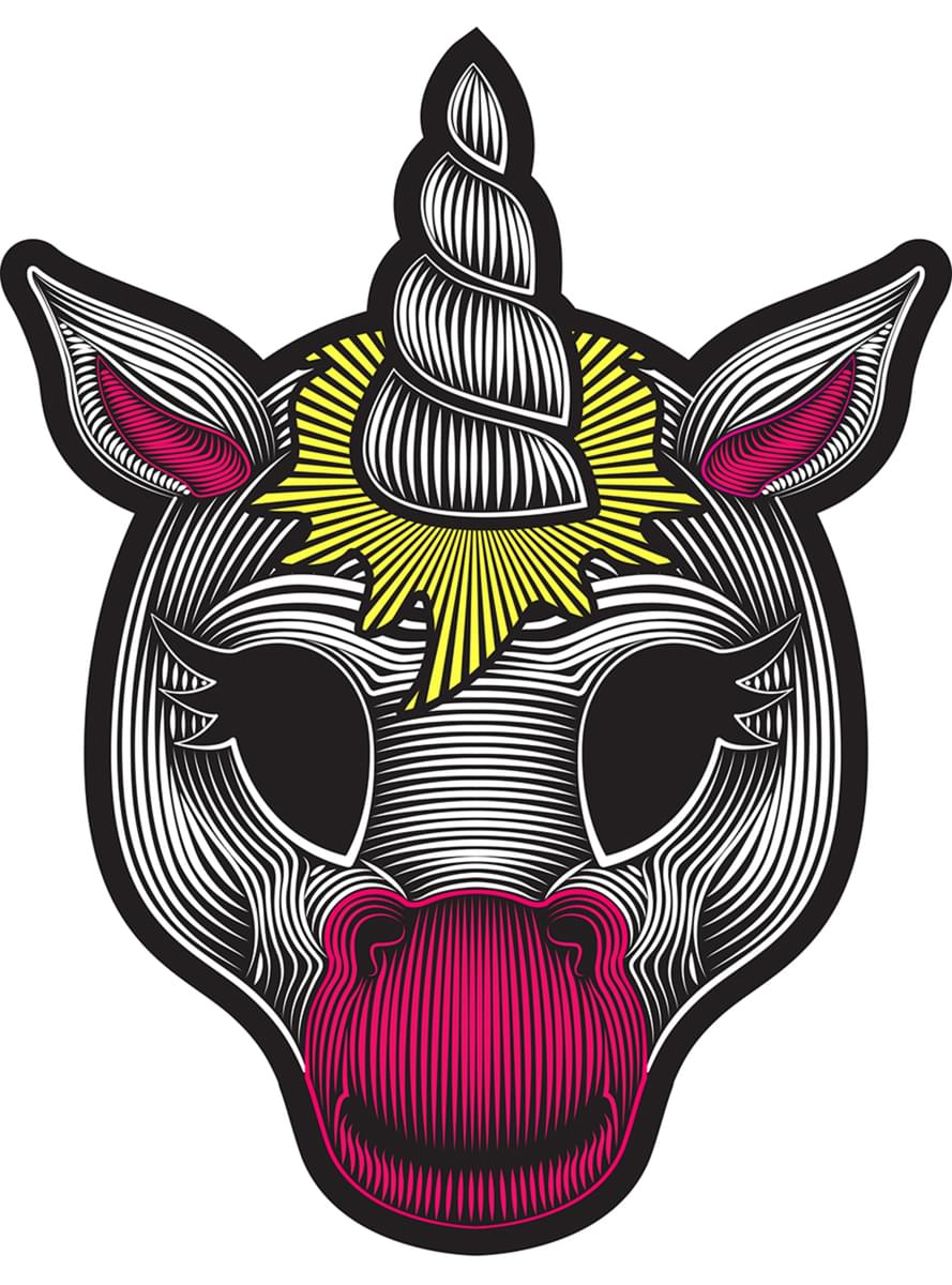 Maschera di unicorno luminoso per adulto
