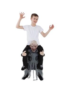 Huckepack Kostüm Zombie grau für Kinder