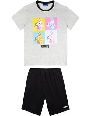 Harmaa Fortnite -Pyjama Lapsille