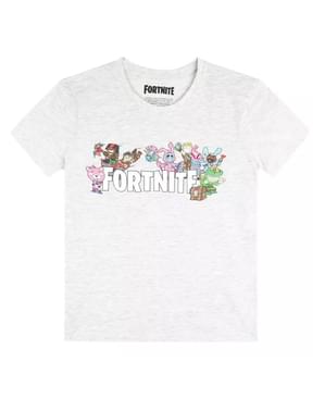 Szara koszulka Postacie z Fortnite dla dzieci