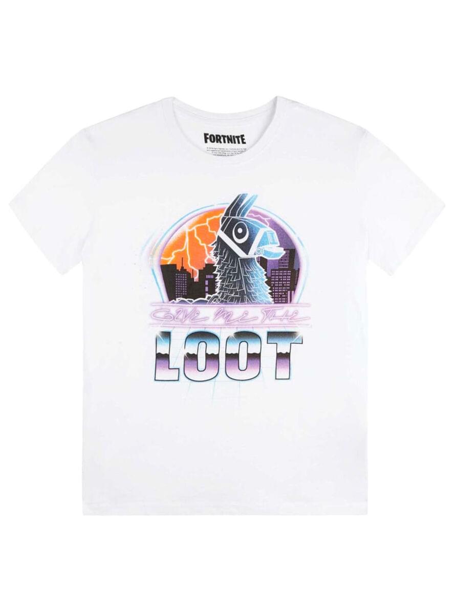 Білий Fortnite Loot футболки для дітей