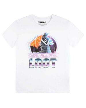 Hvid Fortnite Loot T-Shirt til Børn