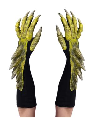 Drachen Handschuhe grün für Erwachsene