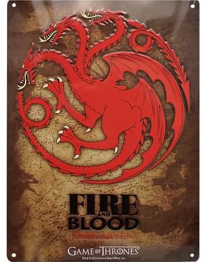 Placă metalică decorativă Targaryen