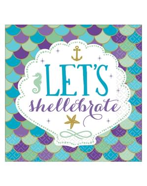 16 guardanapos let's celebrat (33x33 cm) - Mermaid Wishes