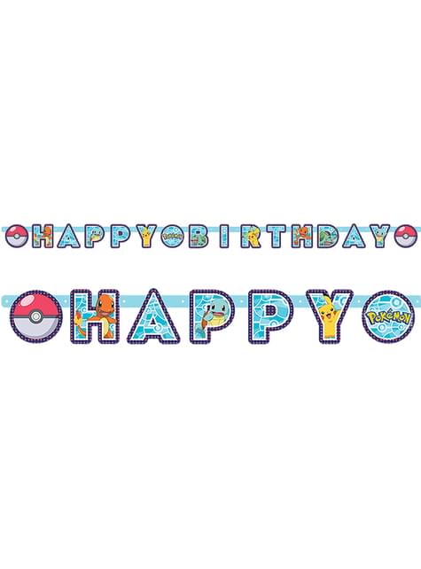 Festone con le lettere Happy Birthday dei Pokémon . Consegna express