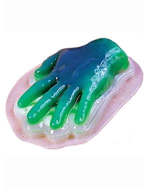Molde de gelatina com forma de mão
