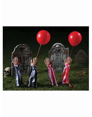 Figurine décorative de bras de clown rouge d'outre-tombe