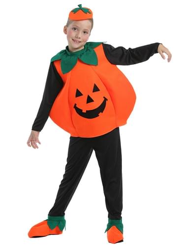 Fato de abóbora sorridente infantil