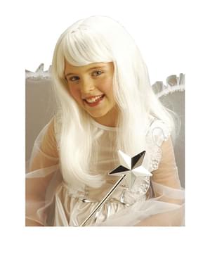 Parrucca bianca con frangia per bambina